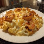 Shrimp and Cauliflower Alfredo Bake