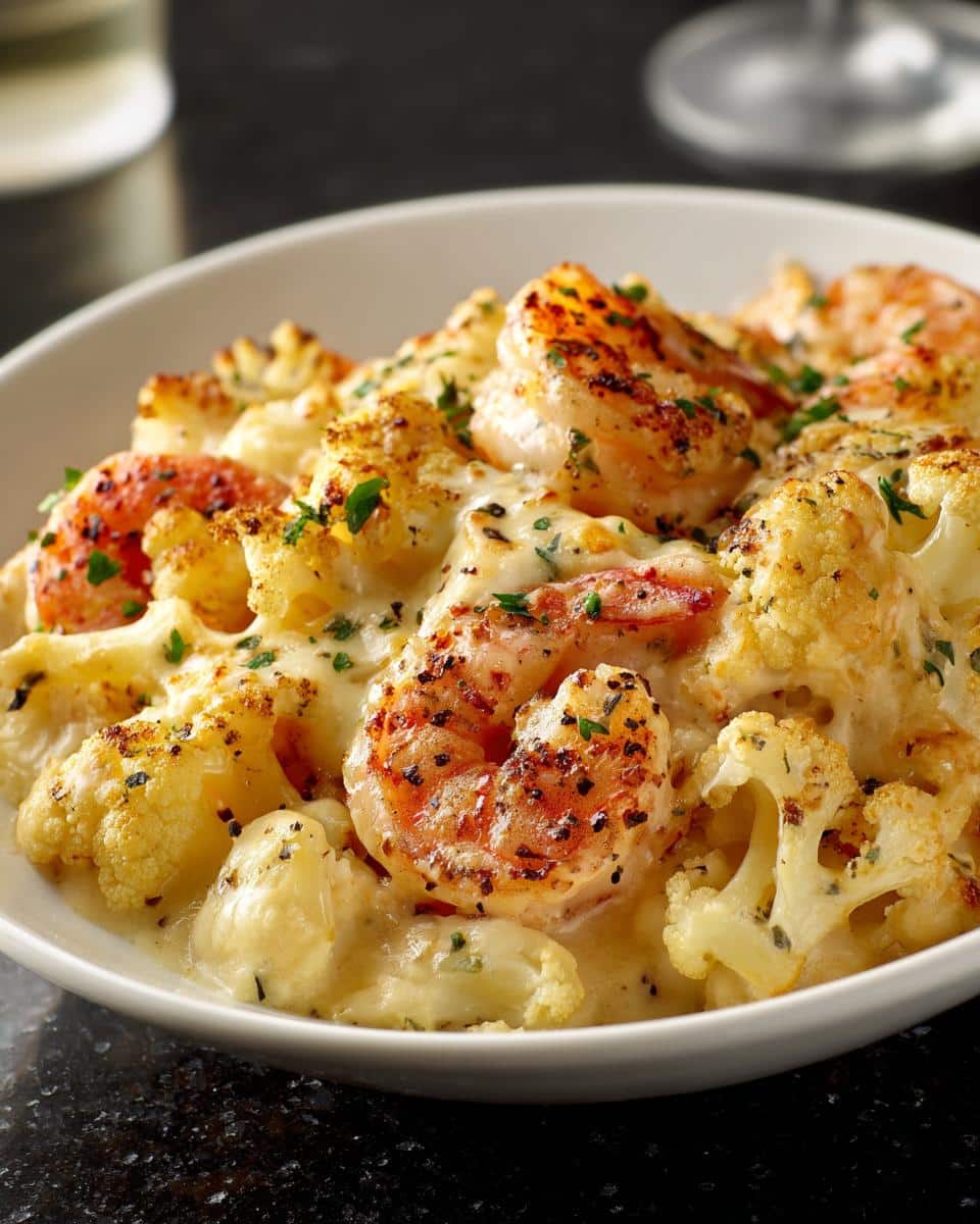 Shrimp and Cauliflower Alfredo Bake - detail 3