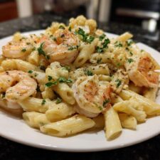 Creamy Shrimp and Cauliflower Alfredo Penne in 35 Minutes