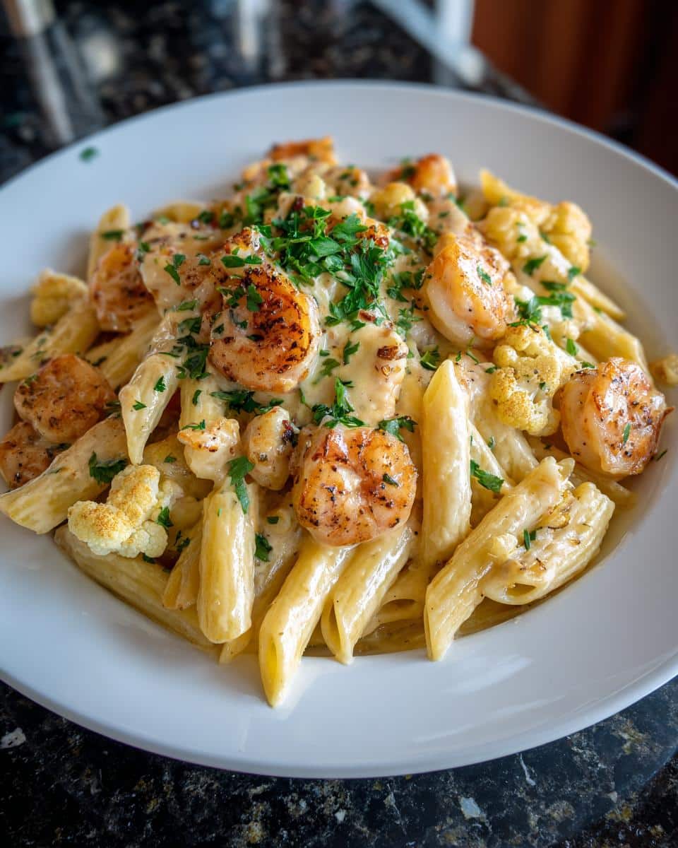 Shrimp and Cauliflower Alfredo Penne - detail 4