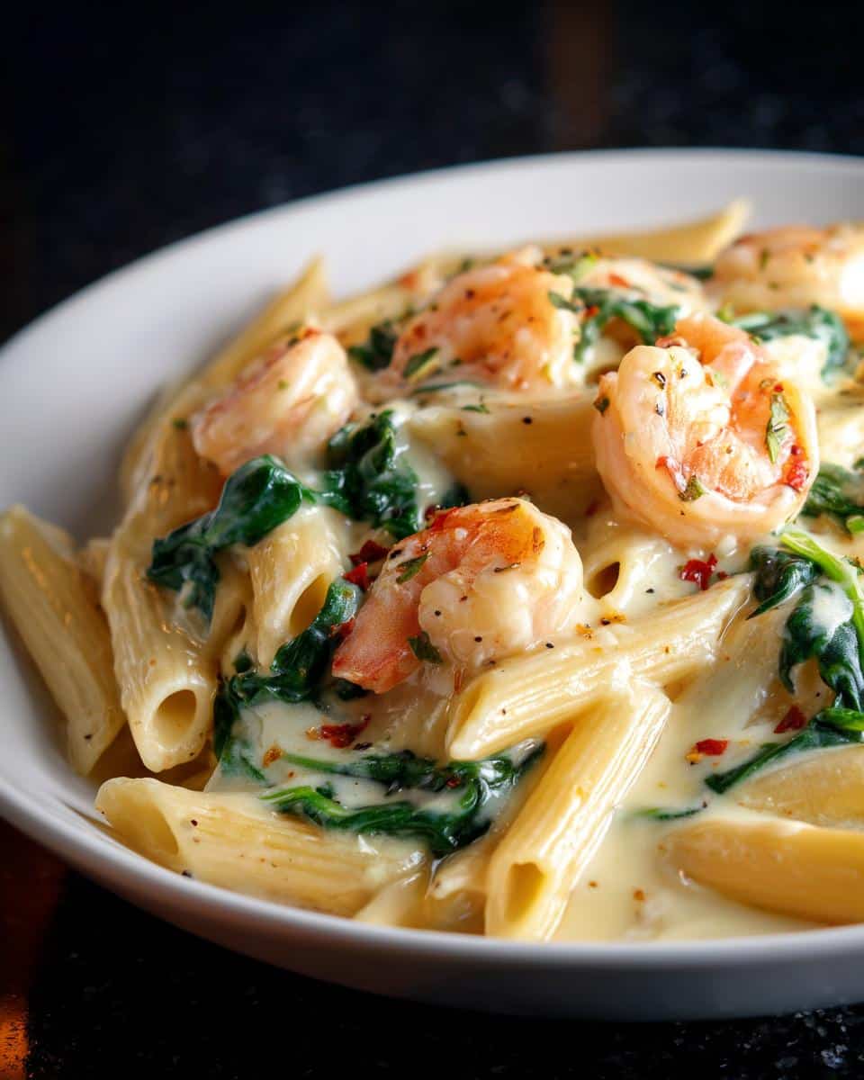 Shrimp and Cheesy Spinach Penne - detail 1