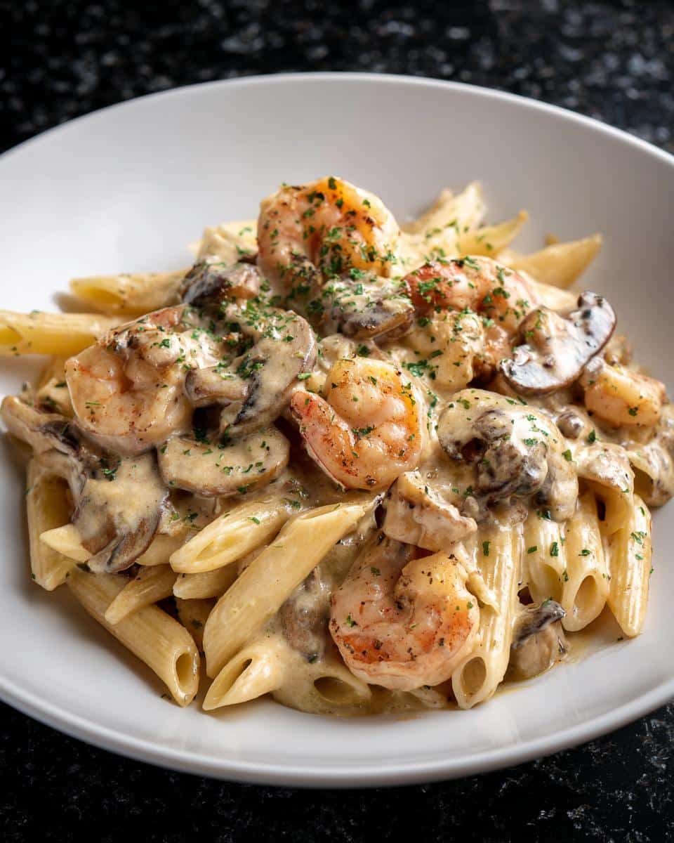 Shrimp and Creamy Mushroom Penne - detail 1
