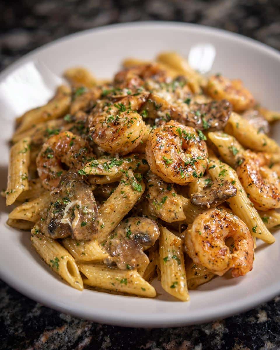 Shrimp and Creamy Mushroom Penne - detail 2