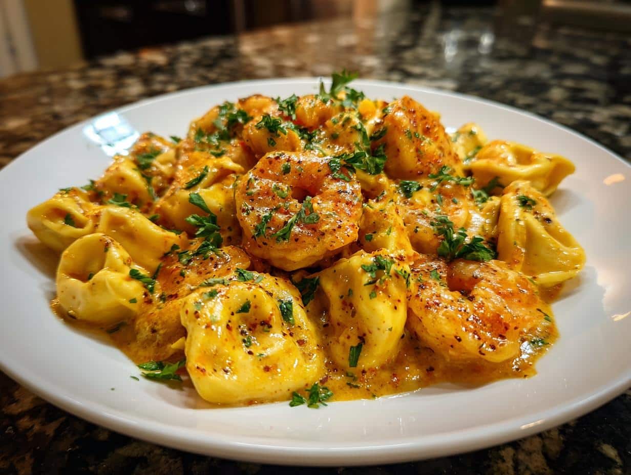 Shrimp and Creamy Parmesan Tortellini