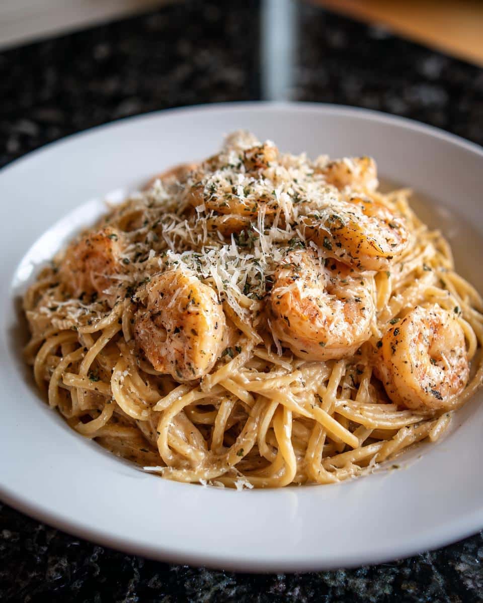 Shrimp and Creamy Peppercorn Pasta - detail 1