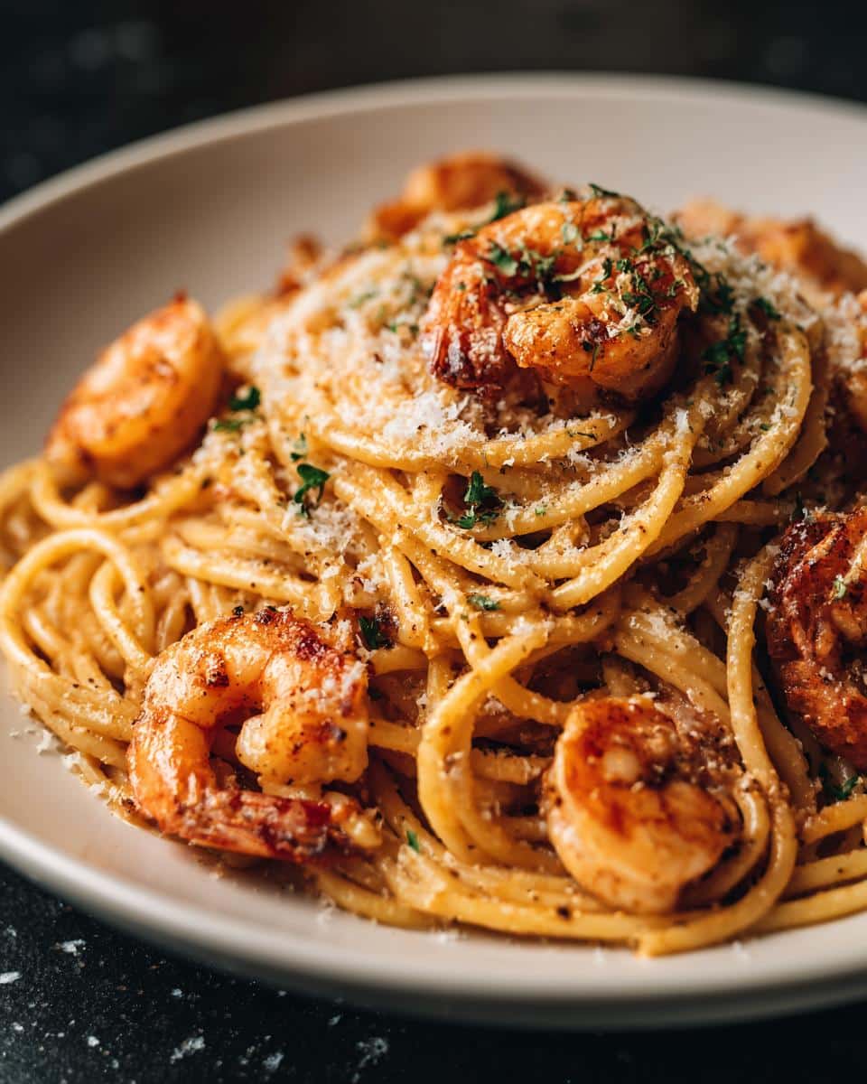 Shrimp and Creamy Peppercorn Pasta - detail 2
