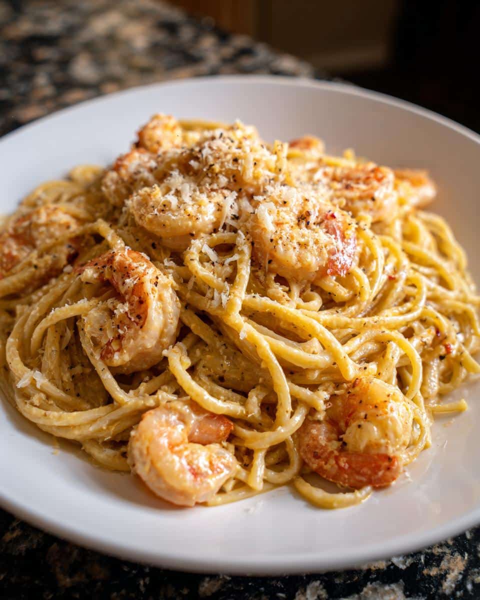 Shrimp and Creamy Peppercorn Pasta - detail 3
