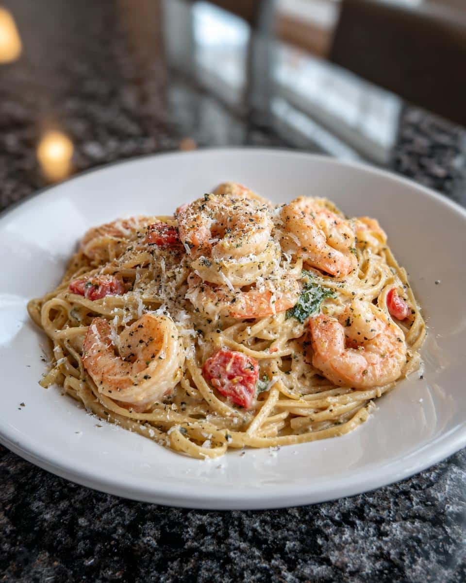 Shrimp and Creamy Peppercorn Pasta - detail 4
