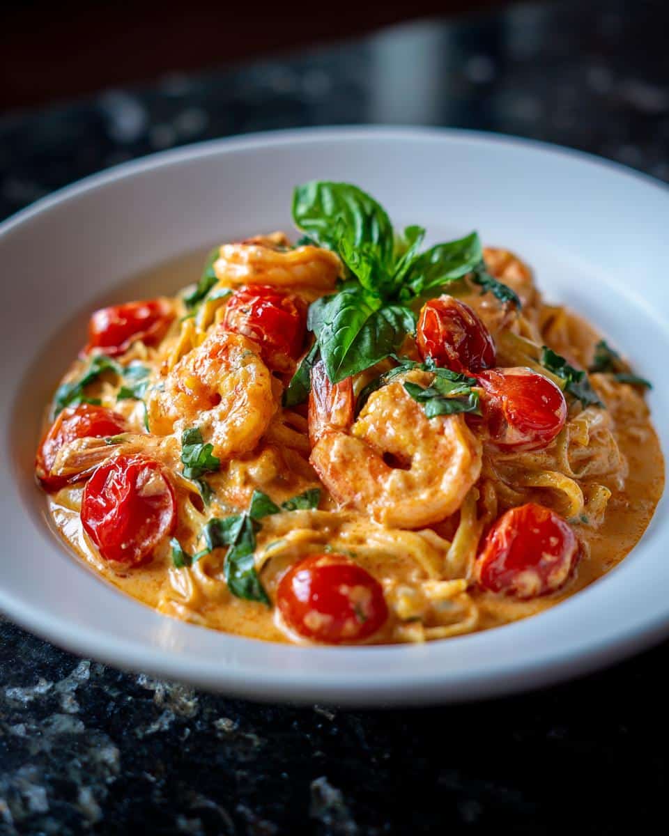 Shrimp and Creamy Tomato Basil Pasta - detail 3