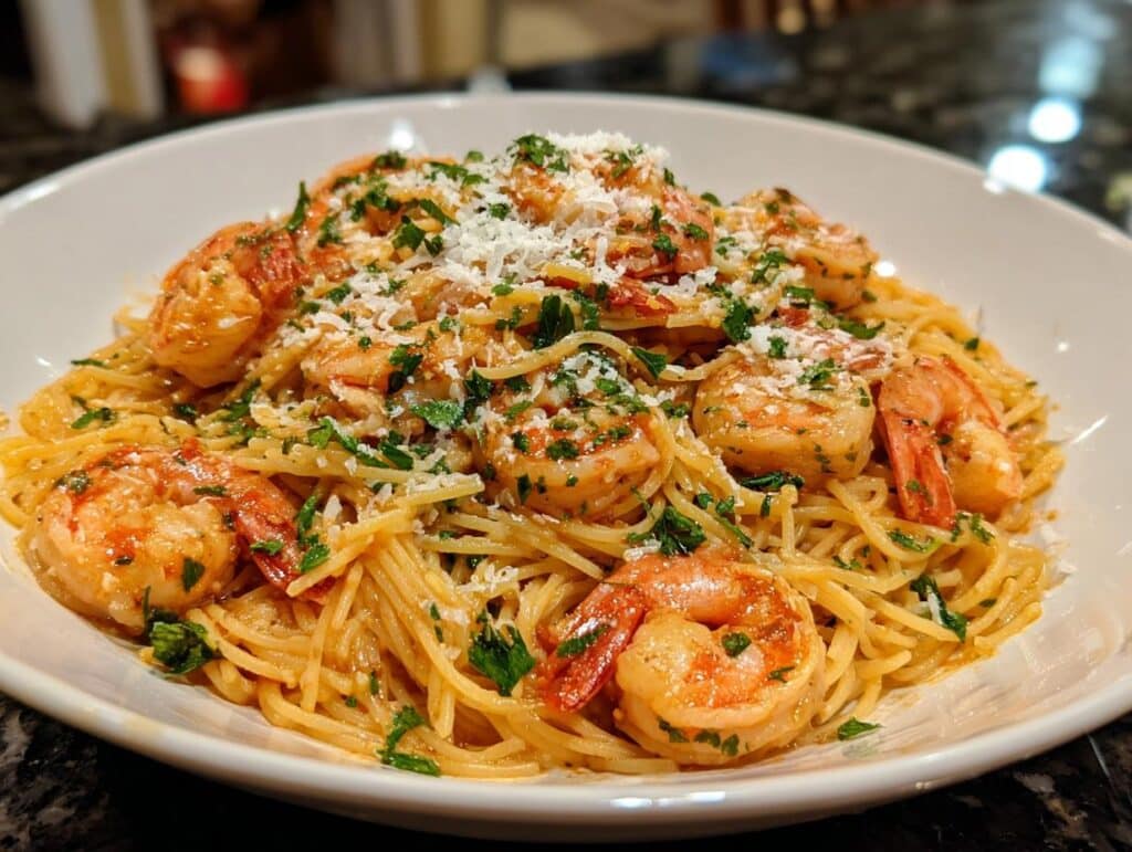 Shrimp and Garlic Butter Angel Hair