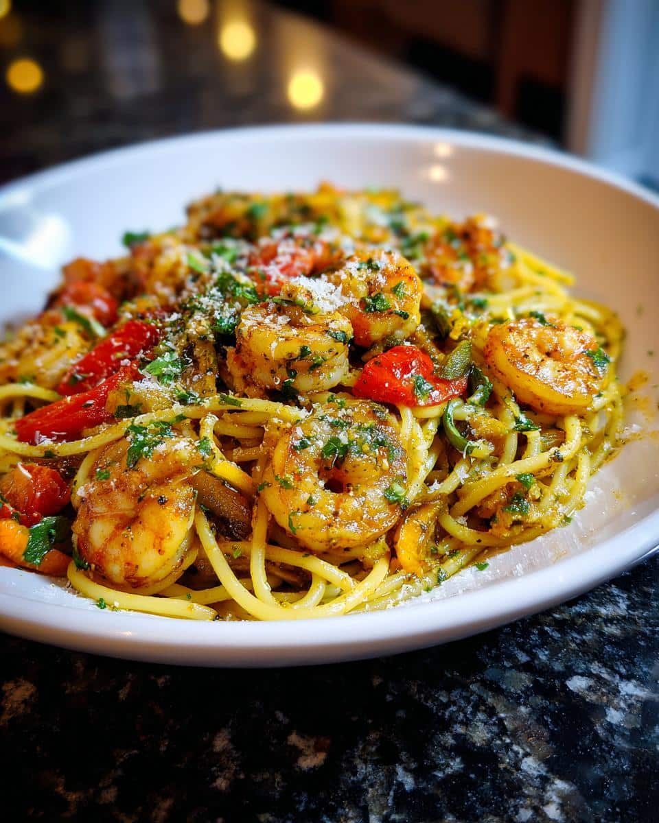 Shrimp and Garlic Roasted Veggie Pasta - detail 1