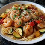 Shrimp and Garlic Roasted Veggie Pasta