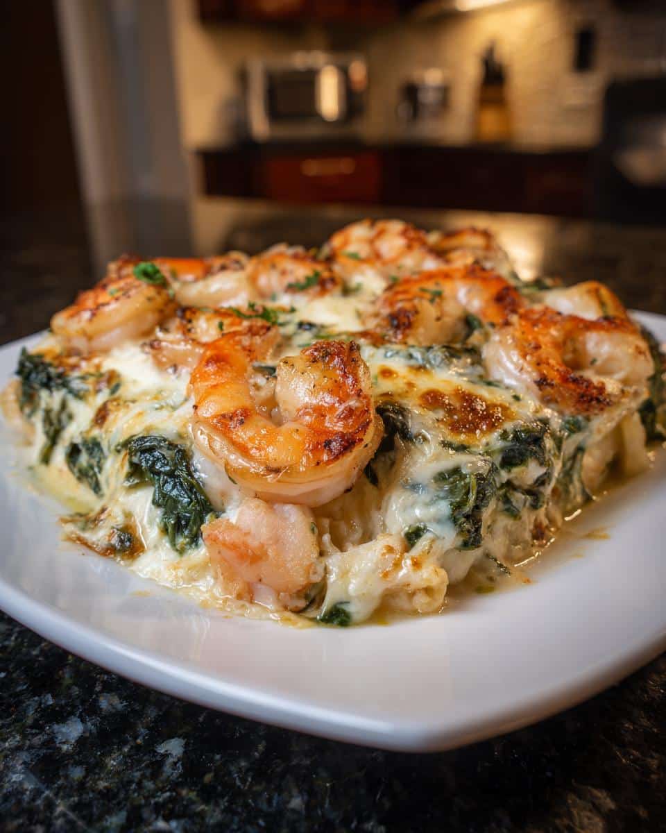 Shrimp and Kale Alfredo Bake - detail 2