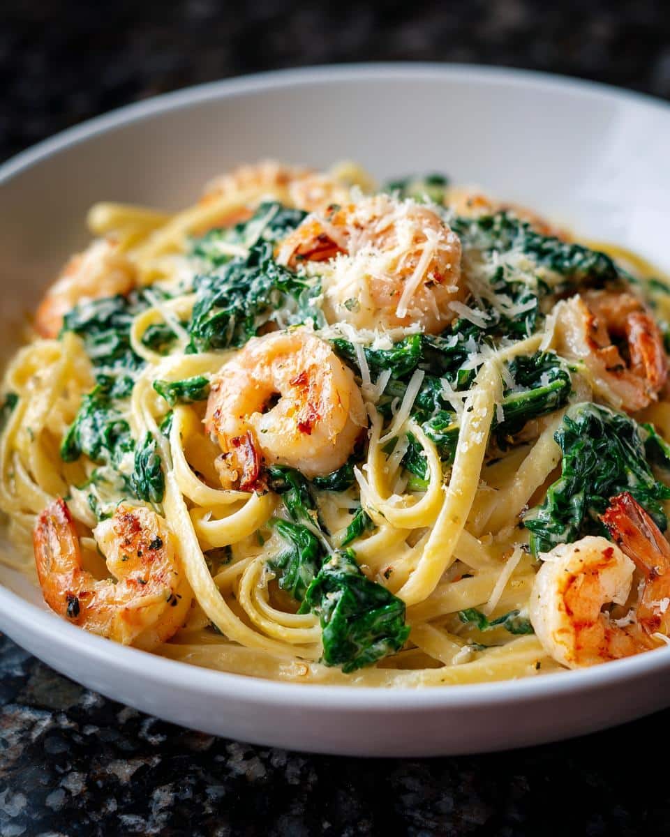 Shrimp and Kale Creamy Fettuccine - detail 4