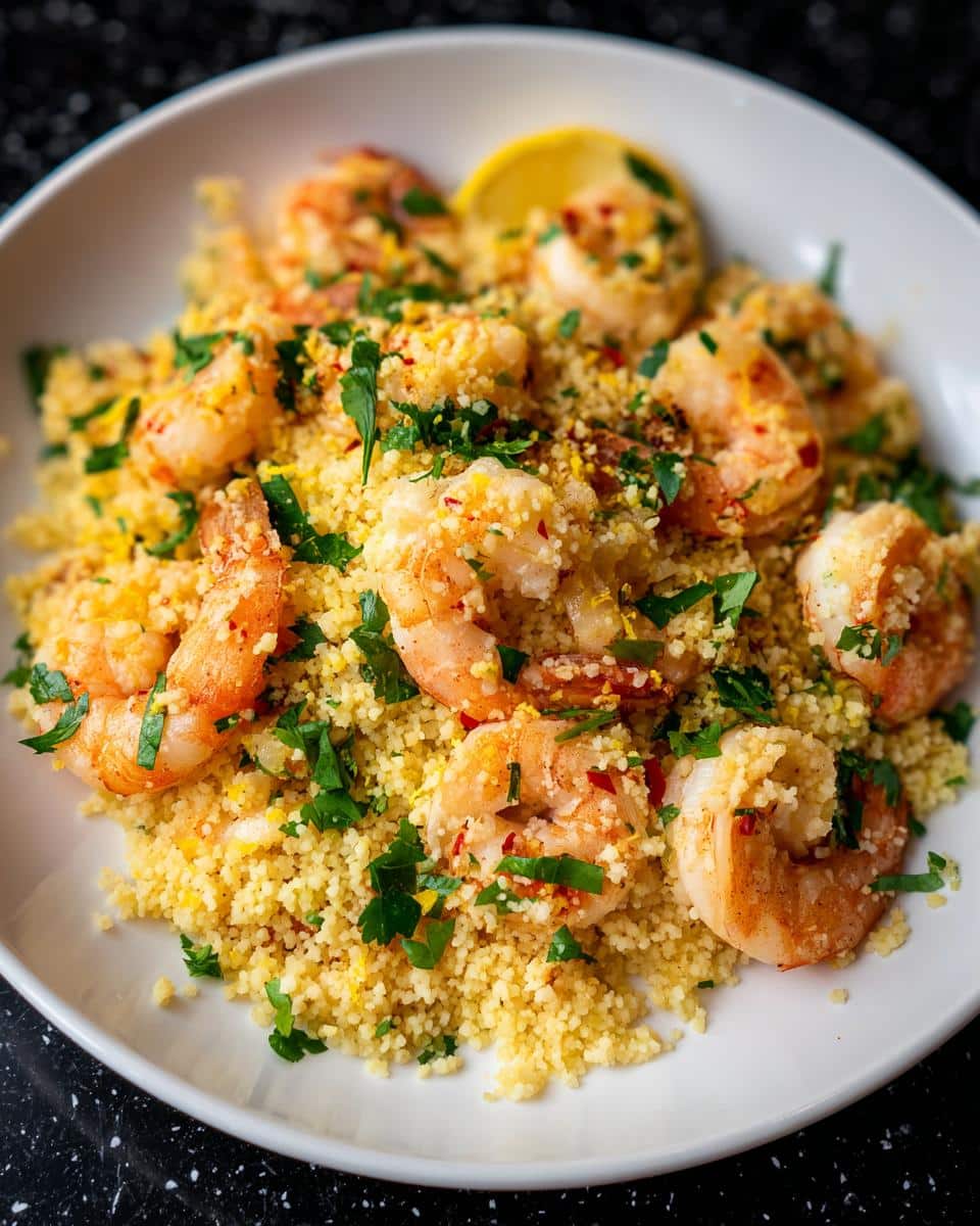 Shrimp and Lemon Garlic Couscous Pasta - detail 1