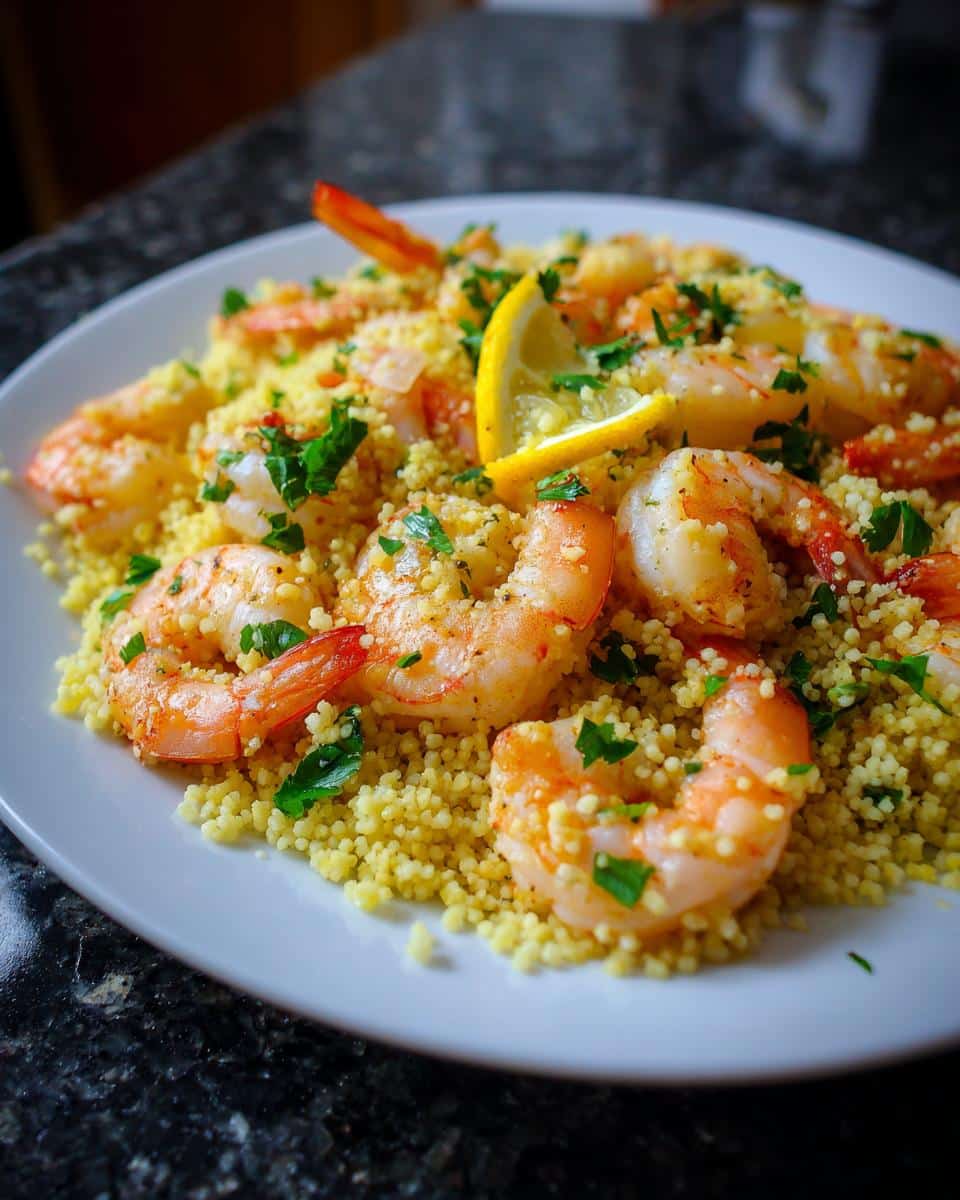 Shrimp and Lemon Garlic Couscous Pasta - detail 2