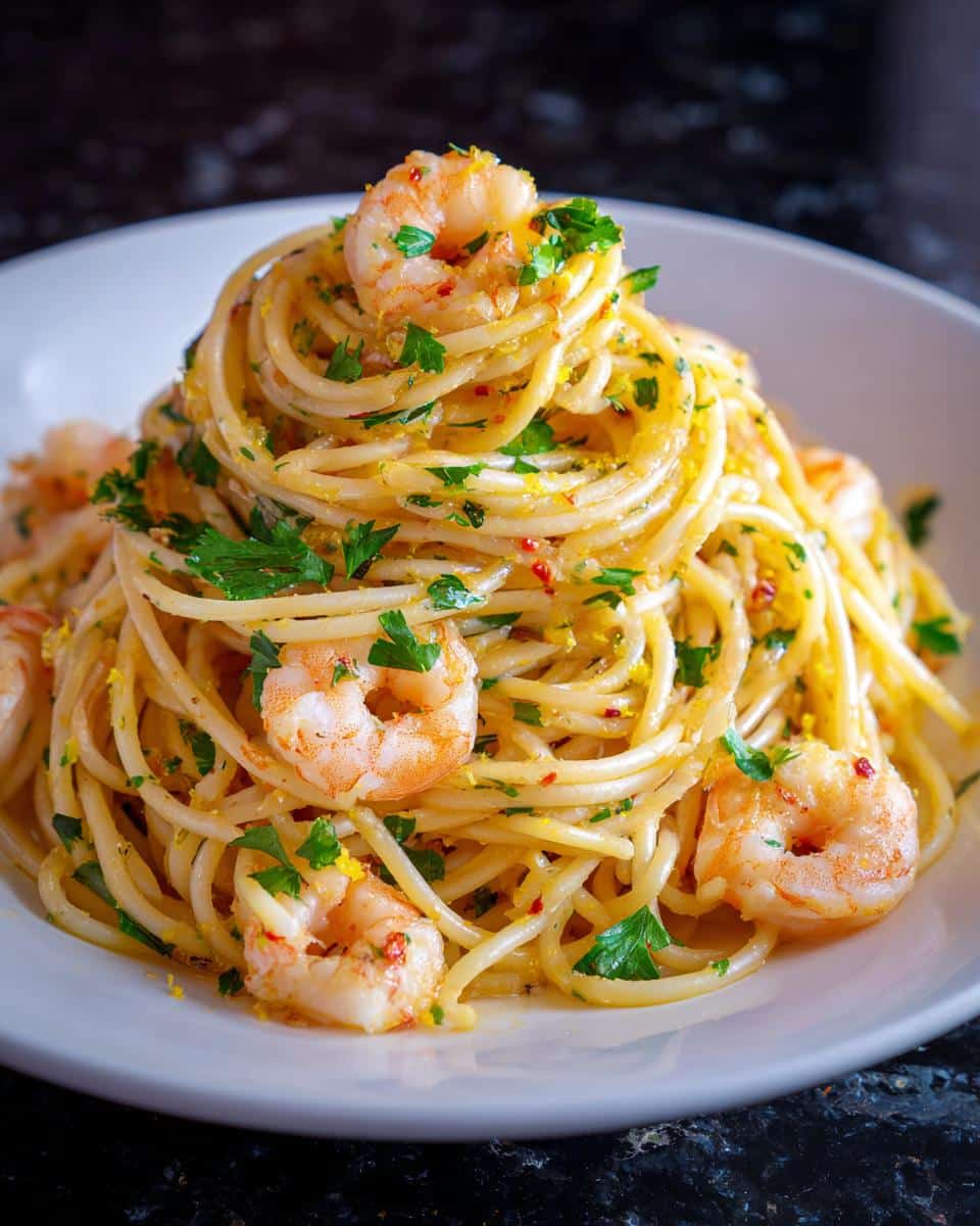 Shrimp and Lemon Parsley Spaghetti - detail 2