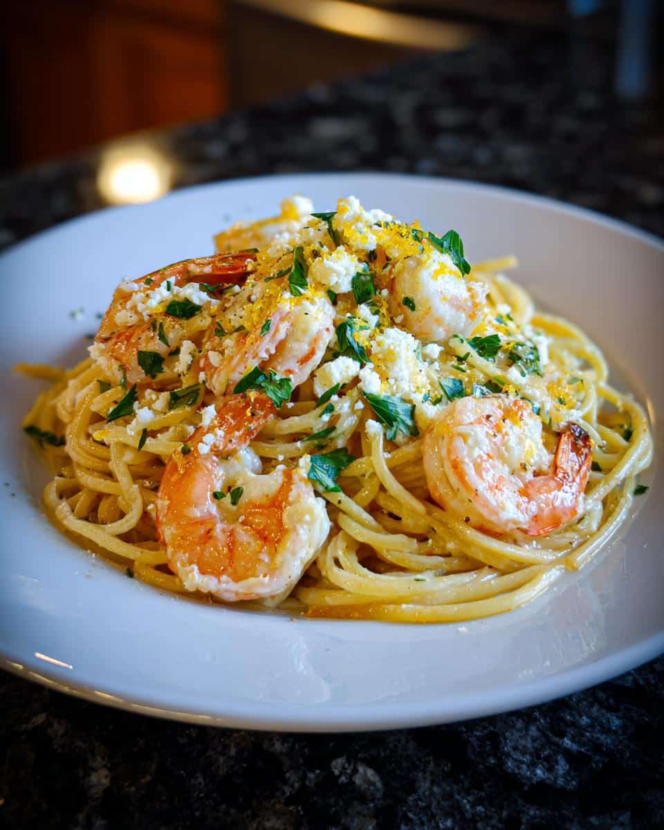 Shrimp and Lemon Ricotta Spaghetti - detail 1