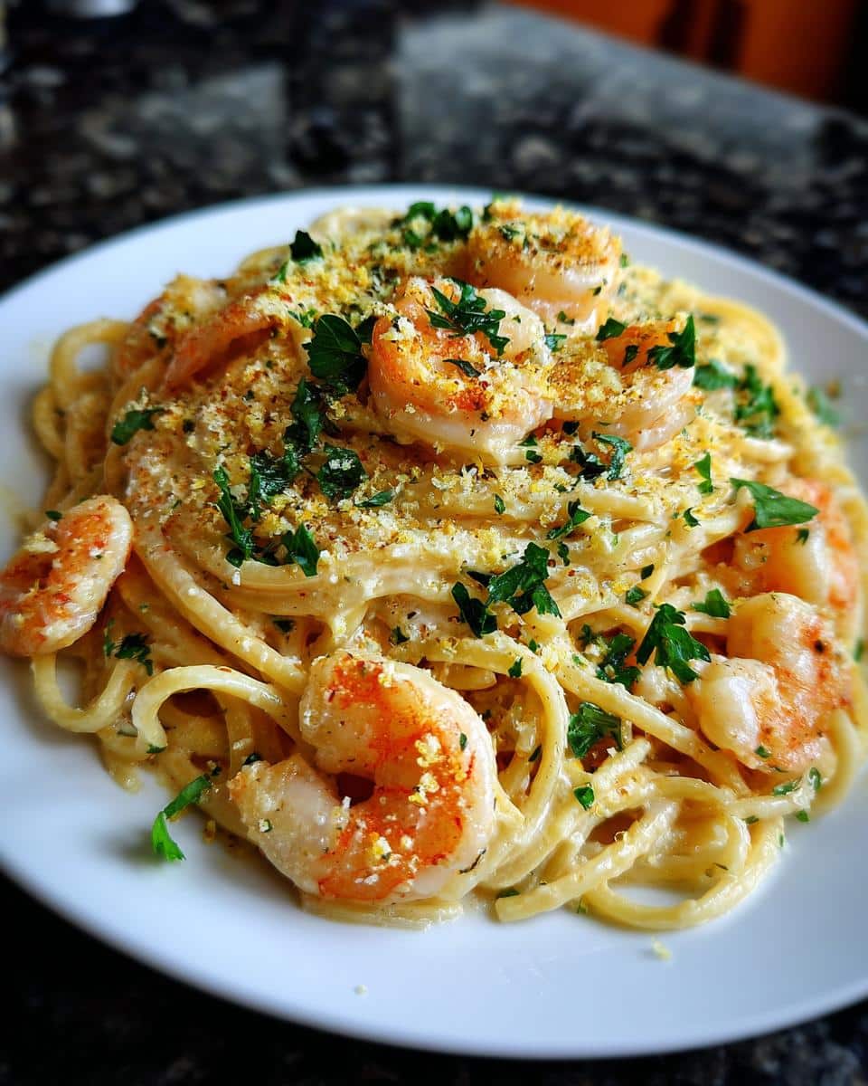 Shrimp and Lemon Ricotta Spaghetti - detail 2