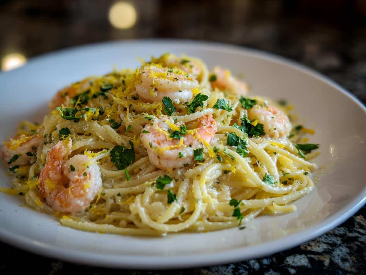 Shrimp and Lemon Ricotta Spaghetti