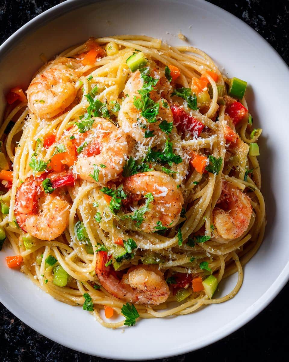 Shrimp and Mixed Veggie Pasta Primavera - detail 3