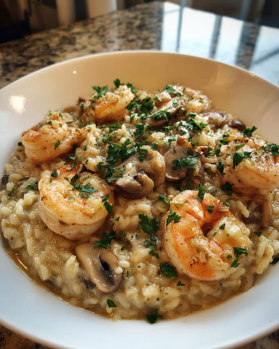Shrimp and Mushroom Creamy Risotto - detail 1