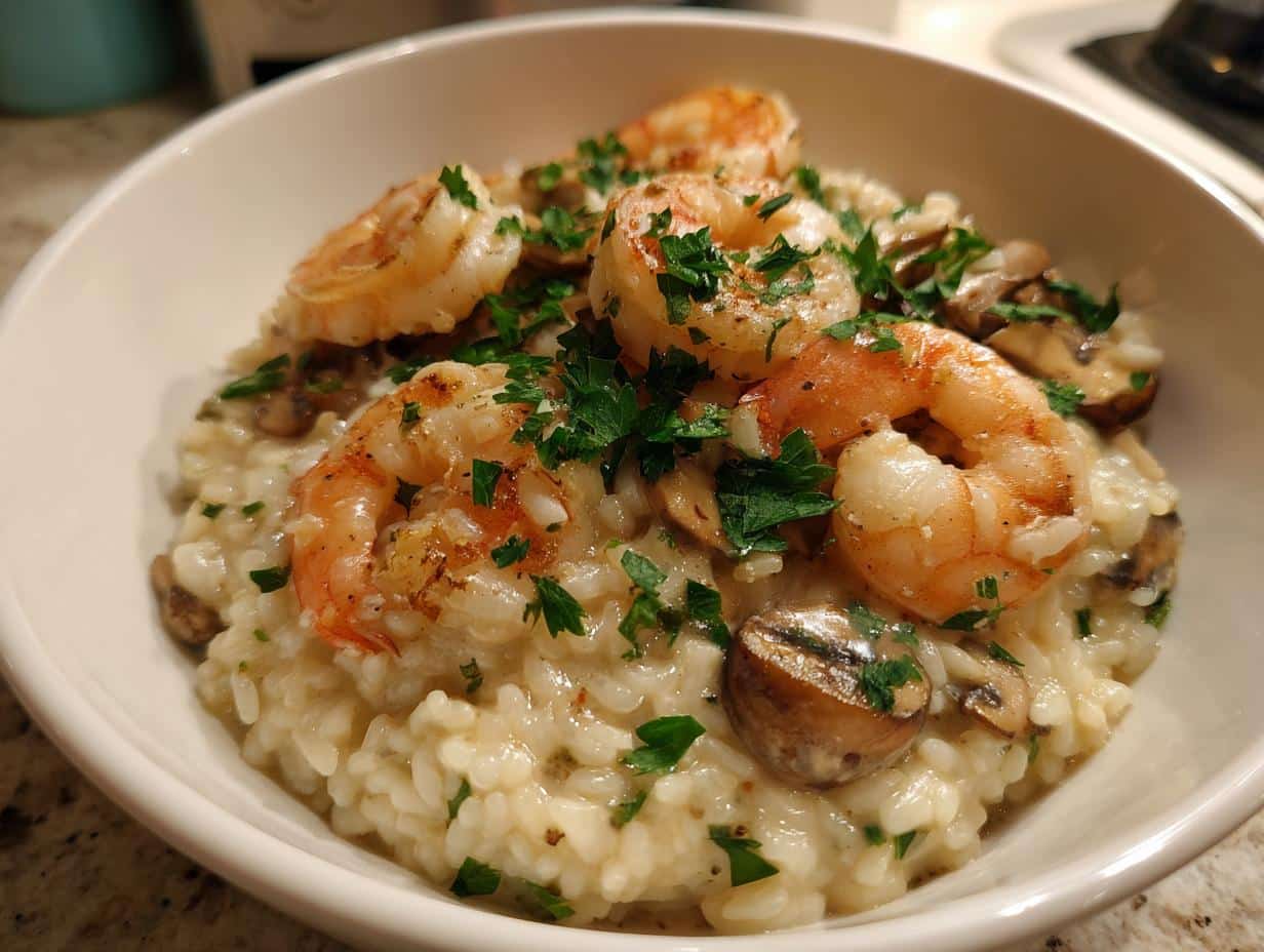 Shrimp and Mushroom Creamy Risotto