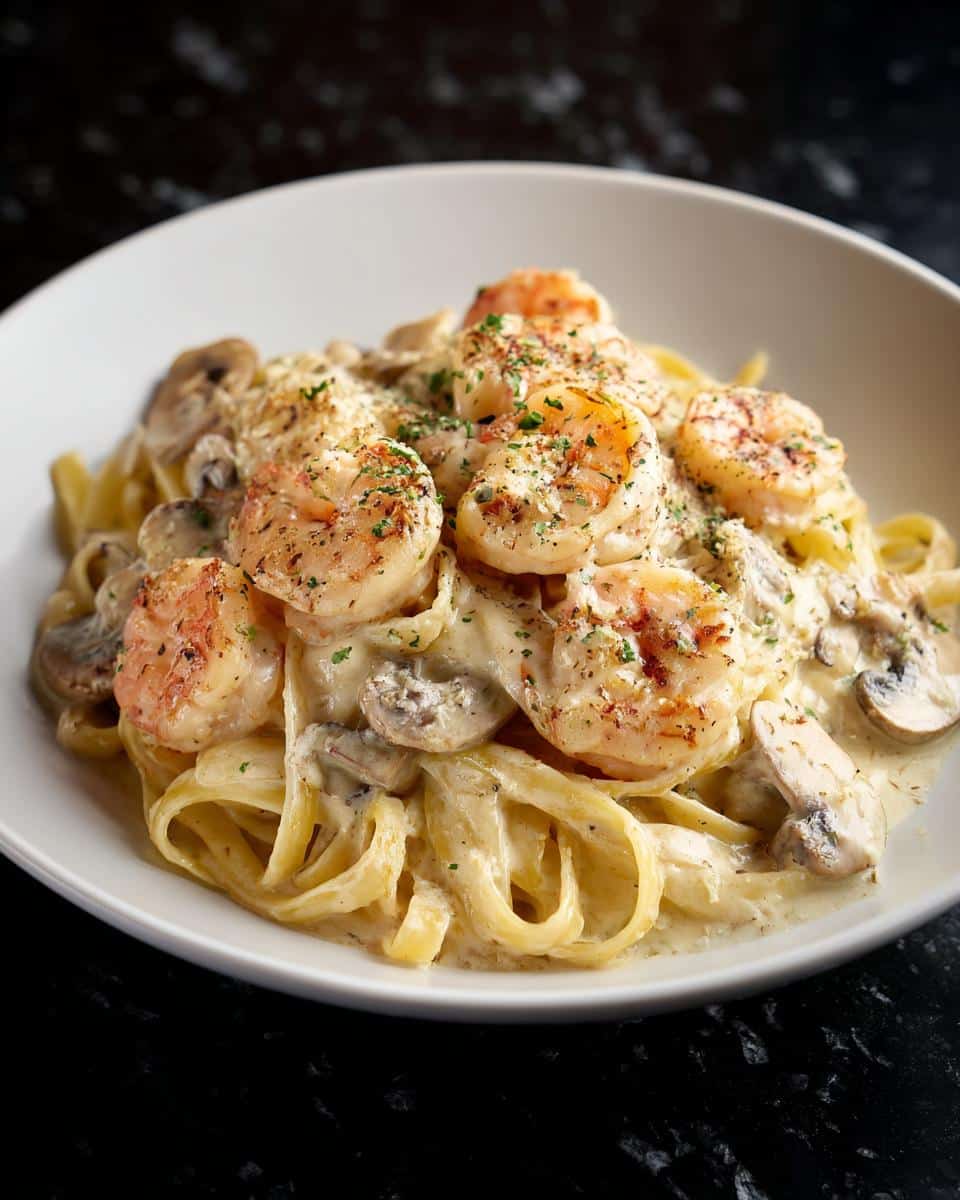 Shrimp and Mushroom Garlic Alfredo - detail 4