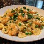 Shrimp and Pea Creamy Farfalle