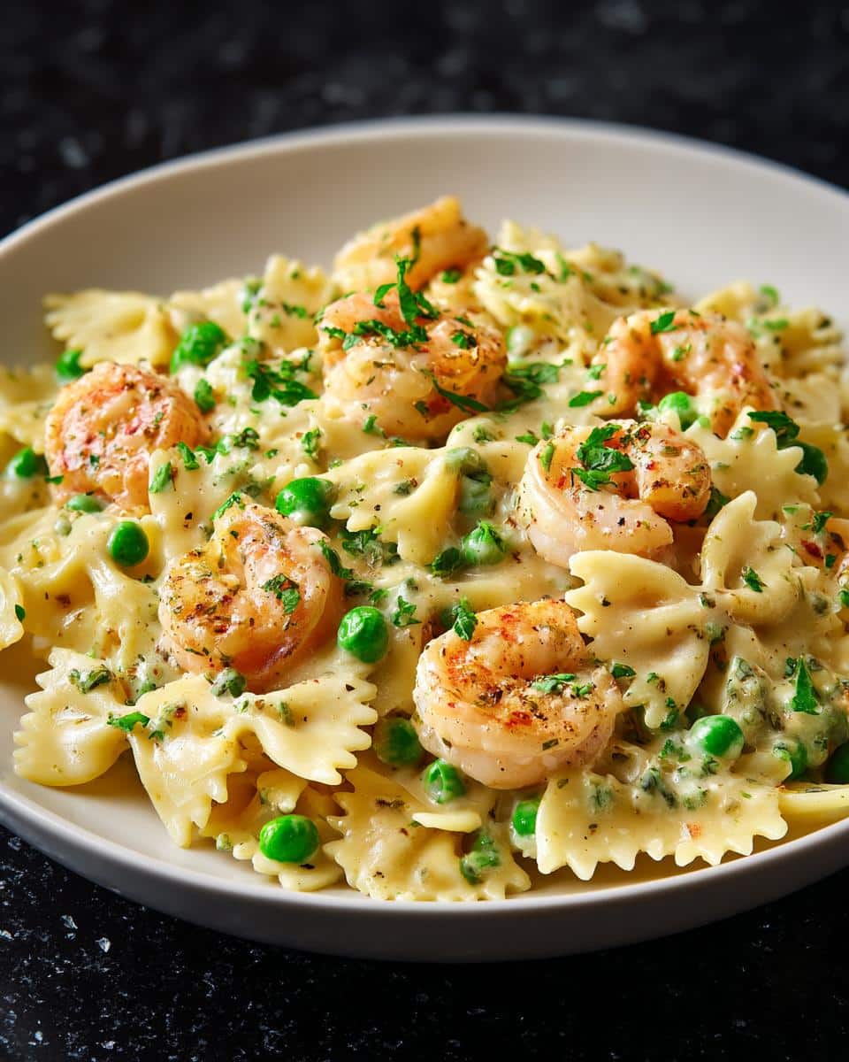 Shrimp and Pea Creamy Farfalle - detail 4