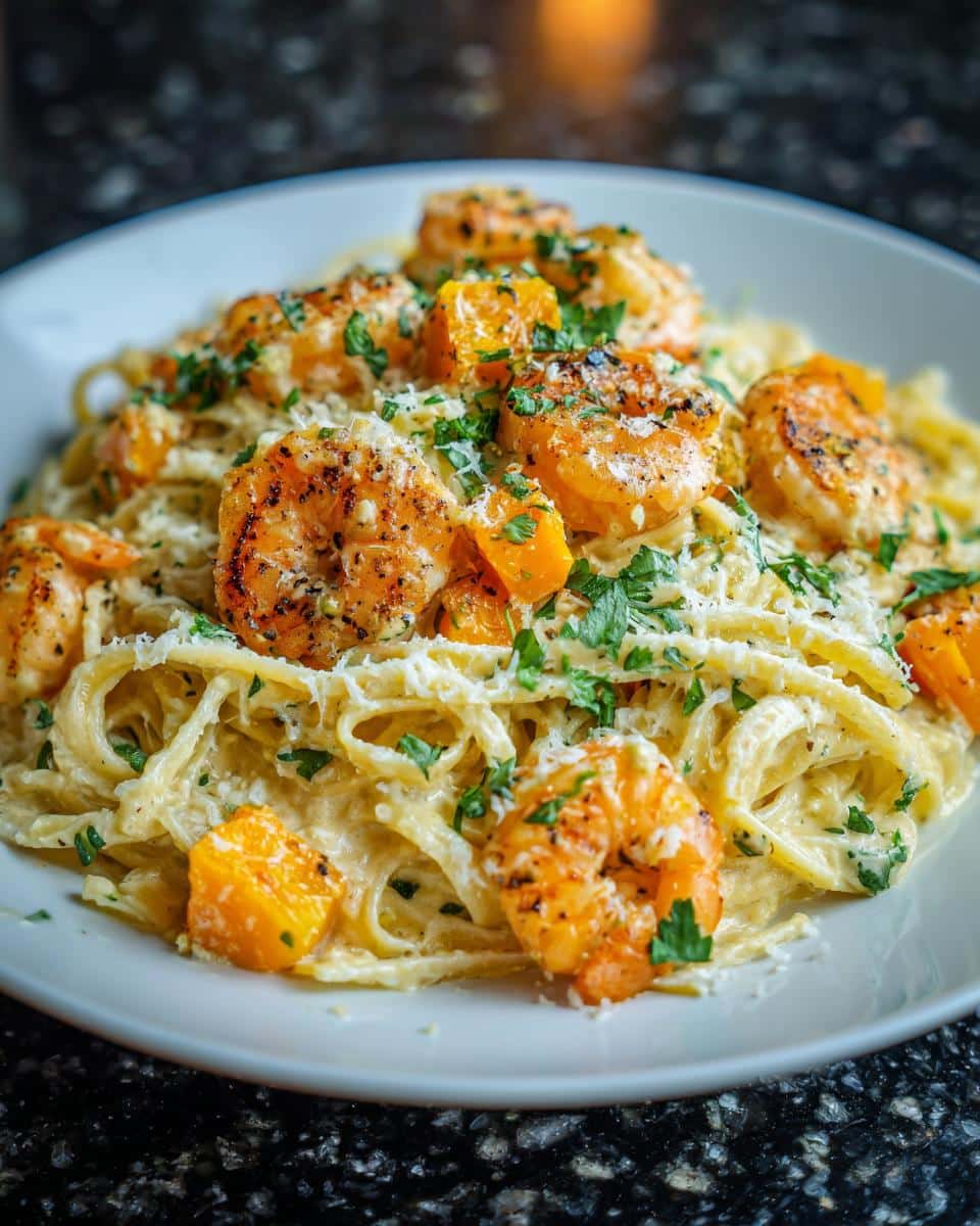Shrimp and Roasted Butternut Cream Pasta - detail 1