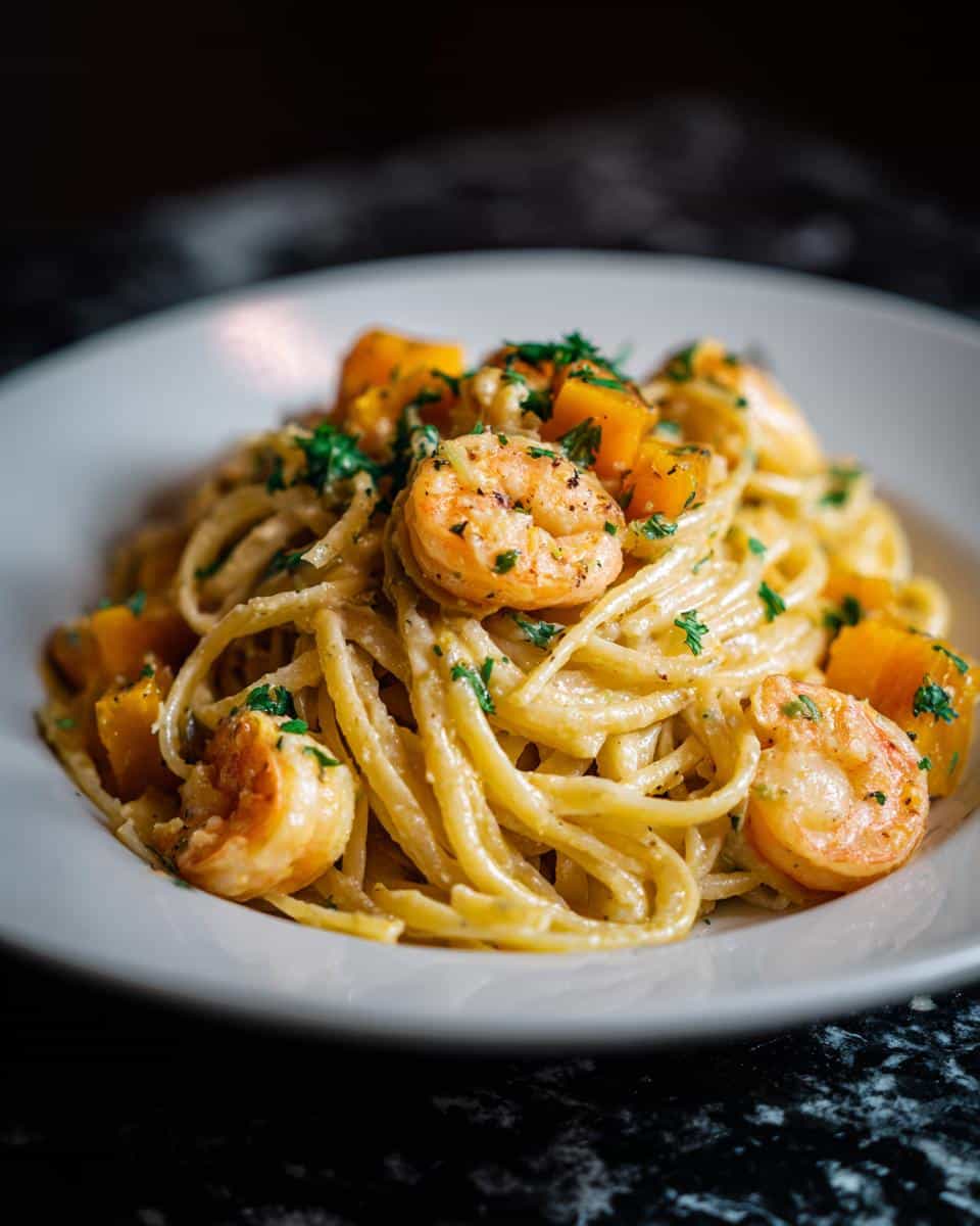 Shrimp and Roasted Butternut Cream Pasta - detail 2