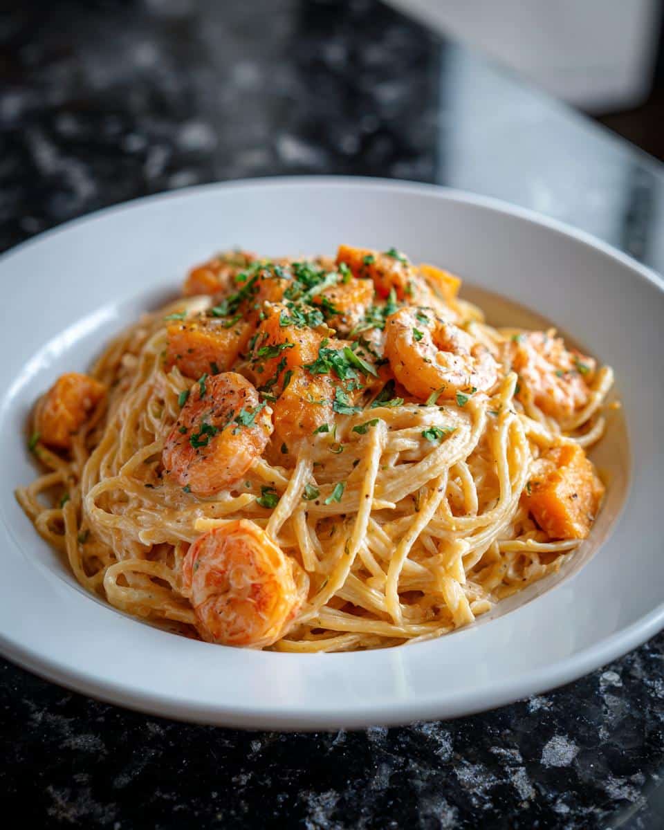 Shrimp and Roasted Butternut Cream Pasta - detail 3