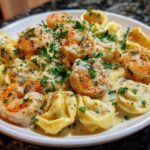 Shrimp and Roasted Garlic Alfredo Tortellini