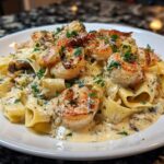 Shrimp and Roasted Garlic Pappardelle