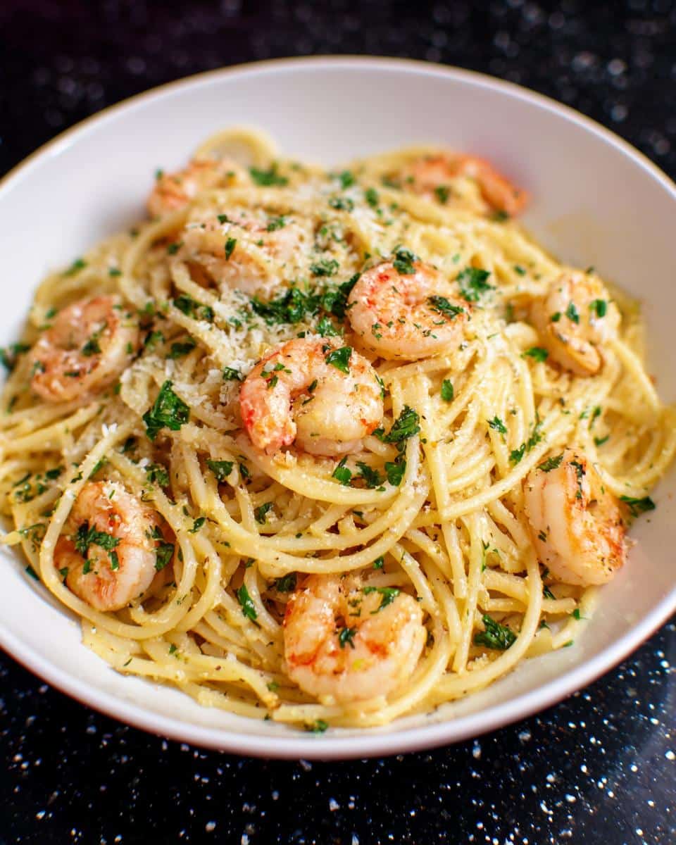 Shrimp and Roasted Garlic Spaghetti - detail 1