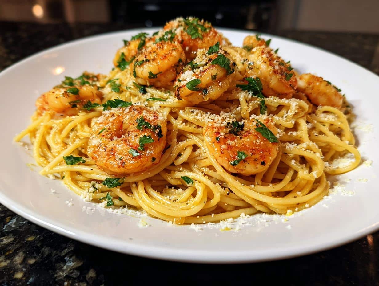 Shrimp and Roasted Garlic Spaghetti