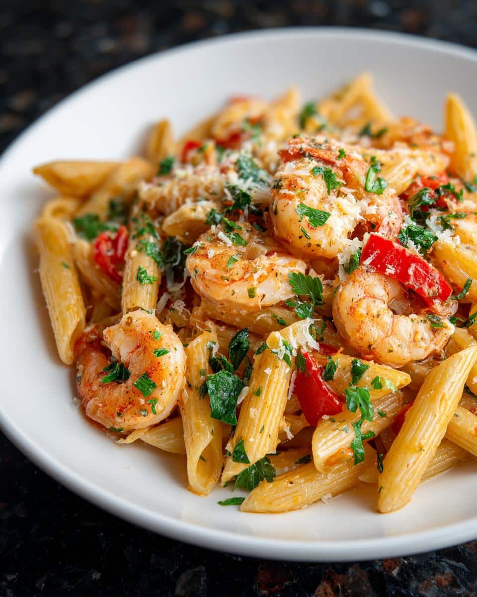 Shrimp and Roasted Red Pepper Penne - detail 2