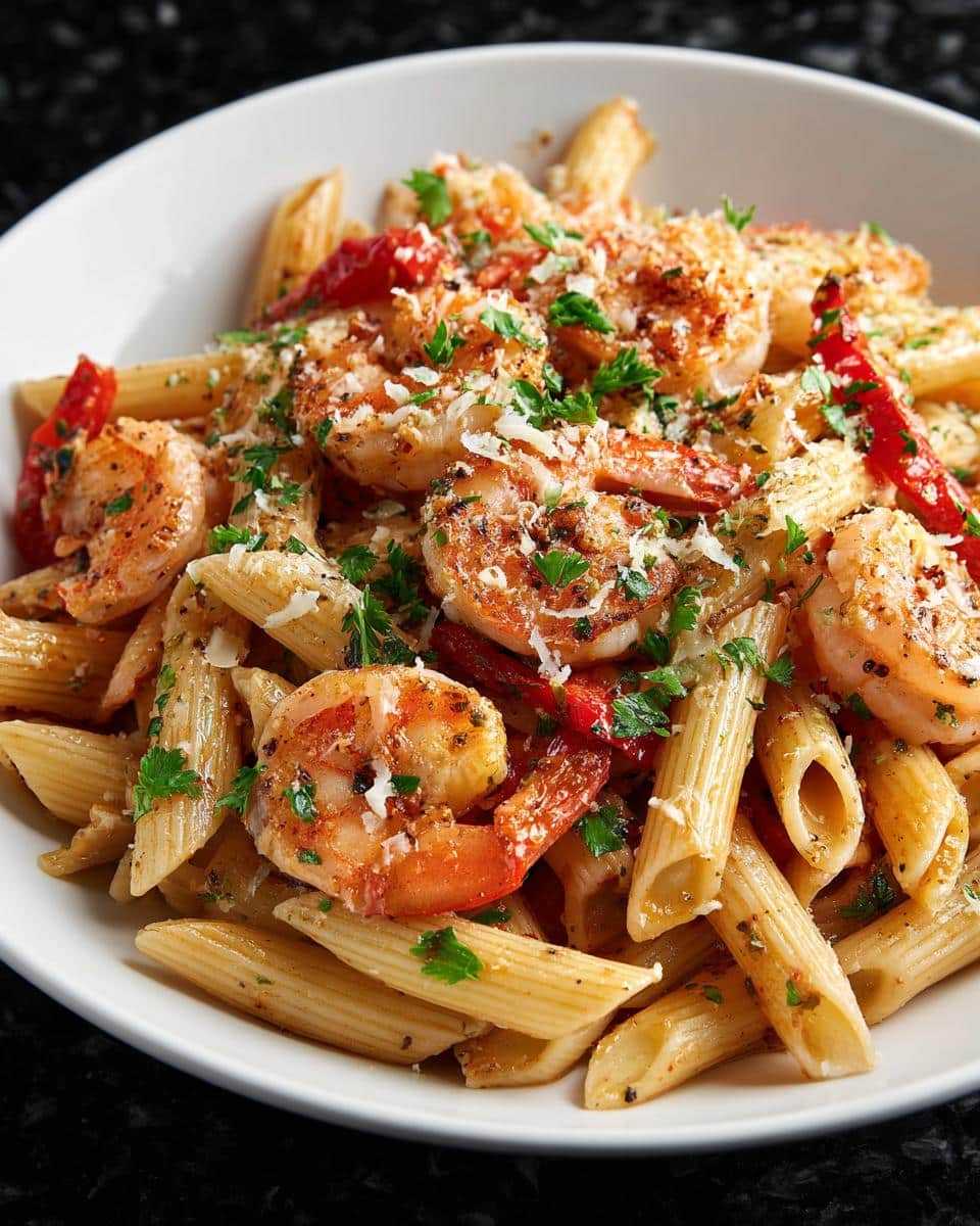 Shrimp and Roasted Red Pepper Penne - detail 3