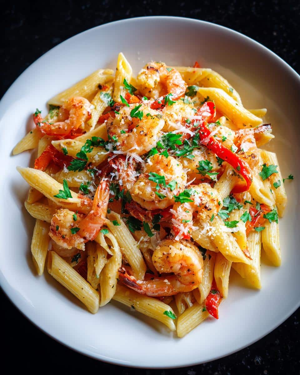 Shrimp and Roasted Red Pepper Penne - detail 4