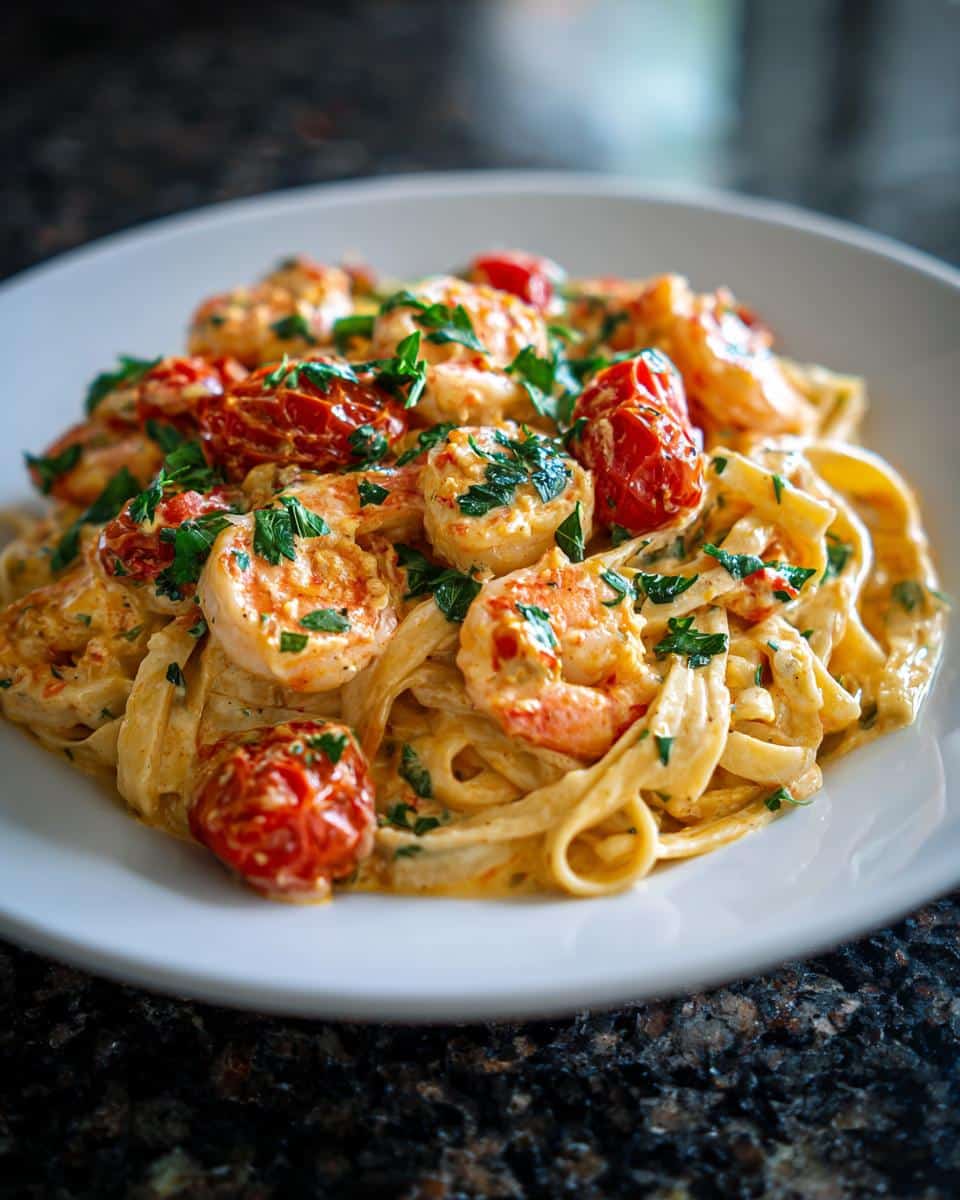 Shrimp and Roasted Tomato Alfredo - detail 1