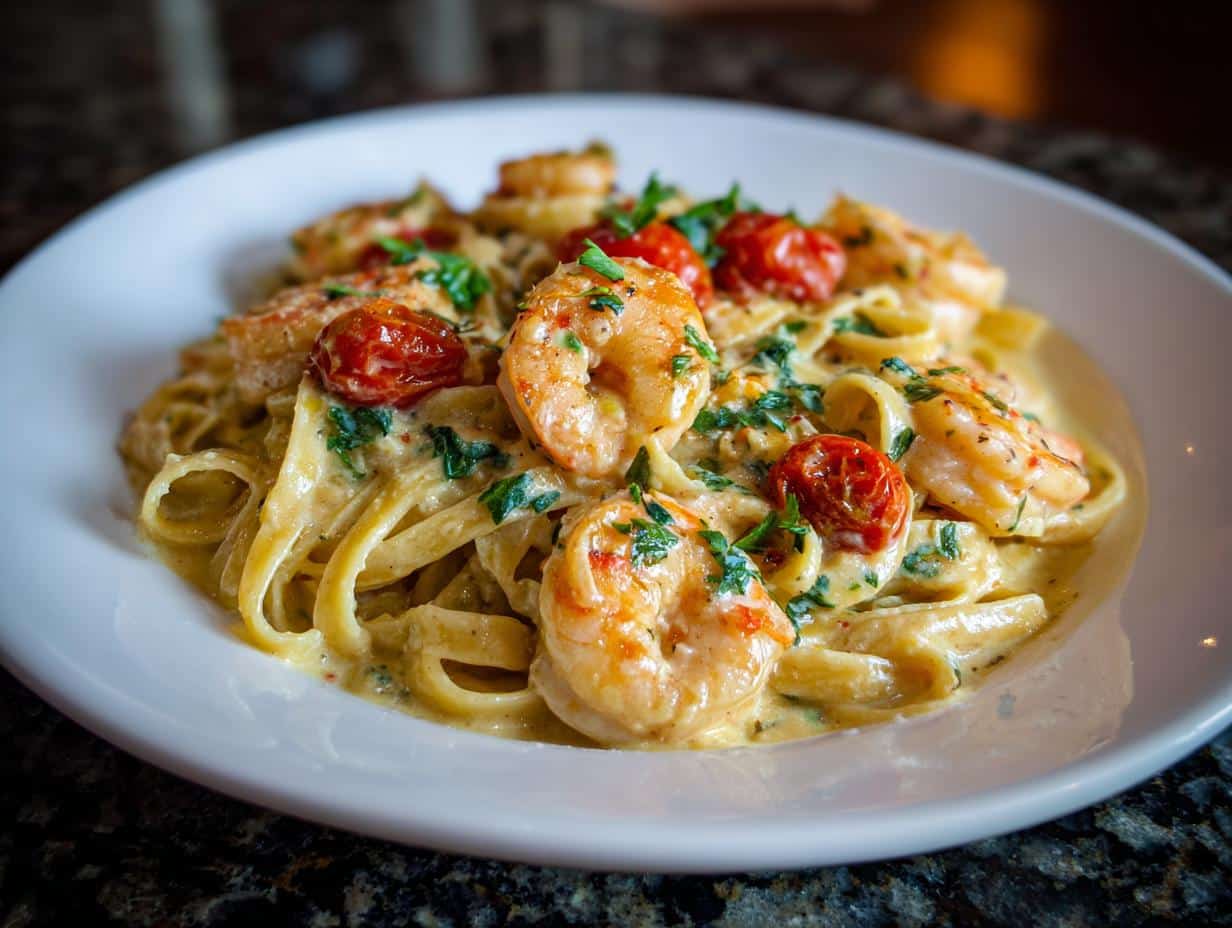 Shrimp and Roasted Tomato Alfredo