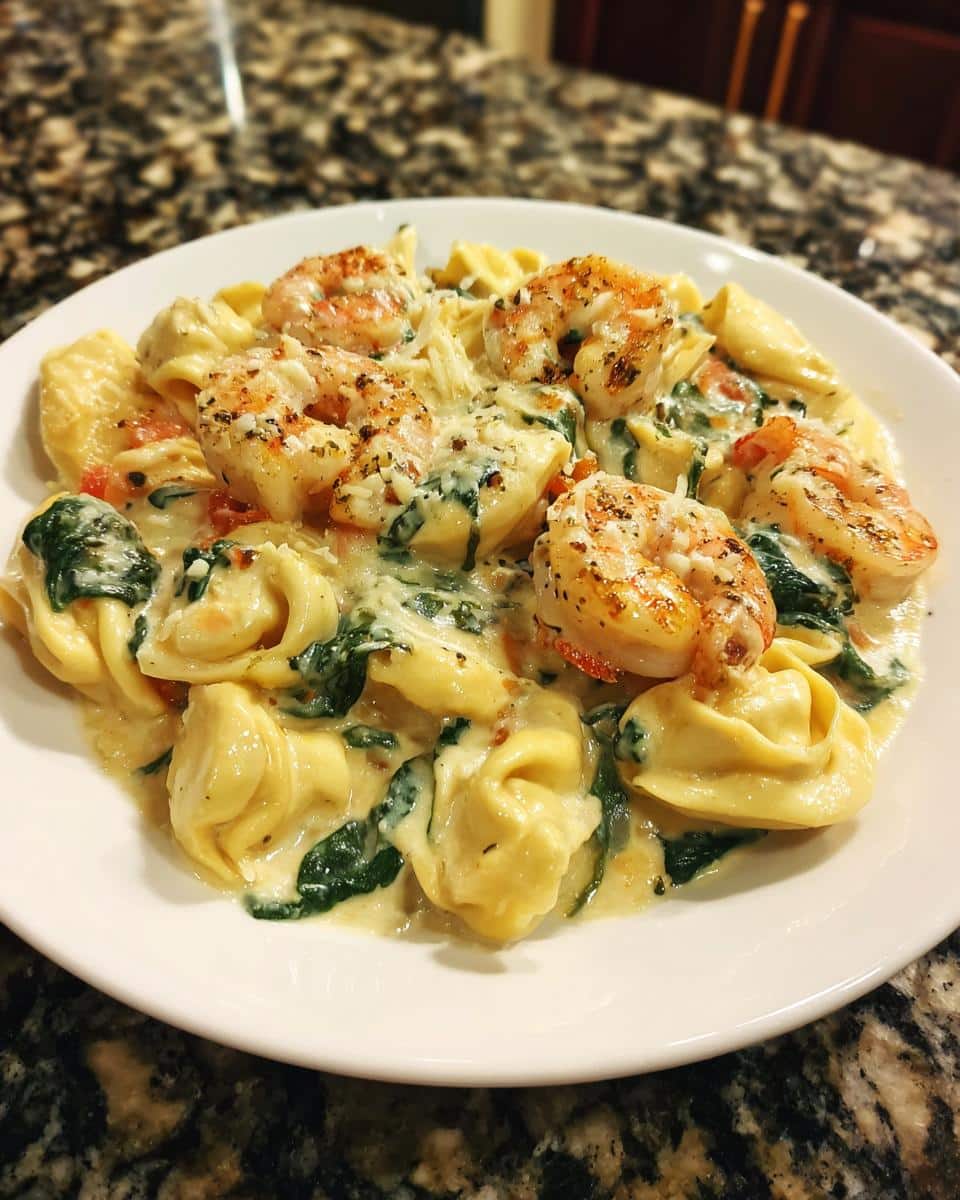 Shrimp and Spinach Alfredo Tortellini - detail 1