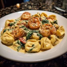 Decadent Shrimp and Spinach Alfredo Tortellini in 25 Minutes