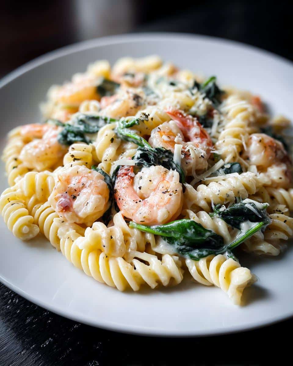 Shrimp and Spinach Cream Cheese Pasta - detail 2
