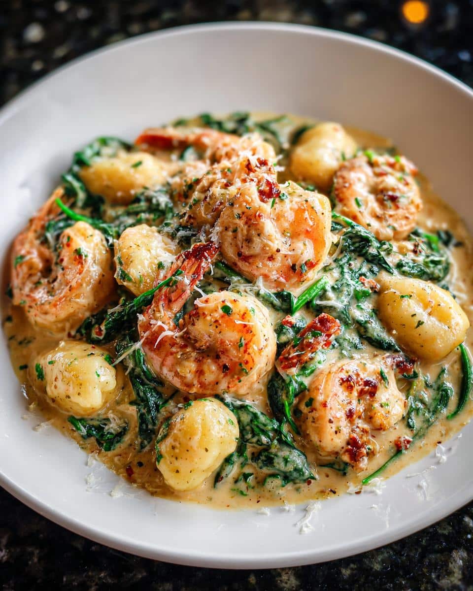 Shrimp and Spinach Creamy Gnocchi - detail 1