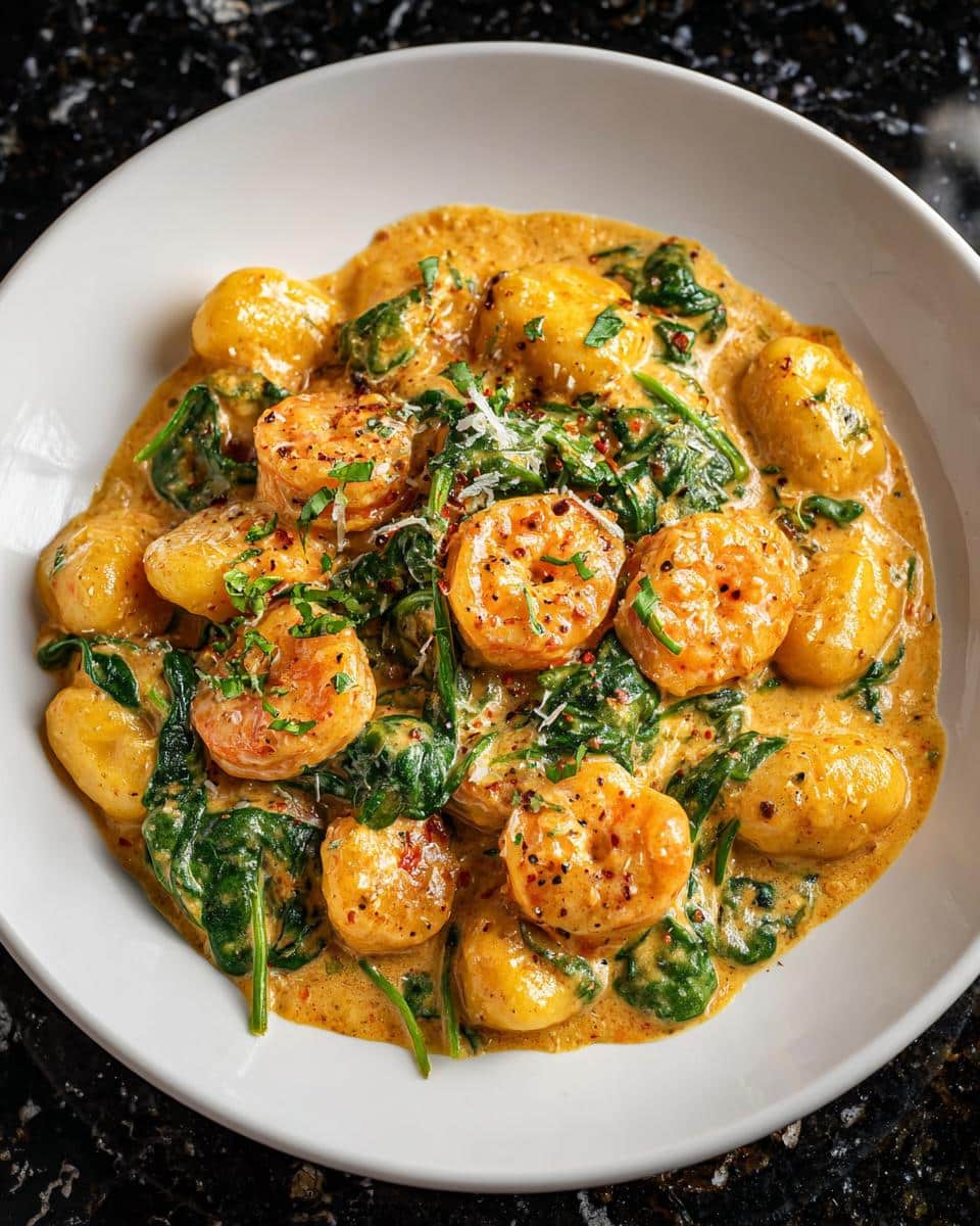 Shrimp and Spinach Creamy Gnocchi - detail 2