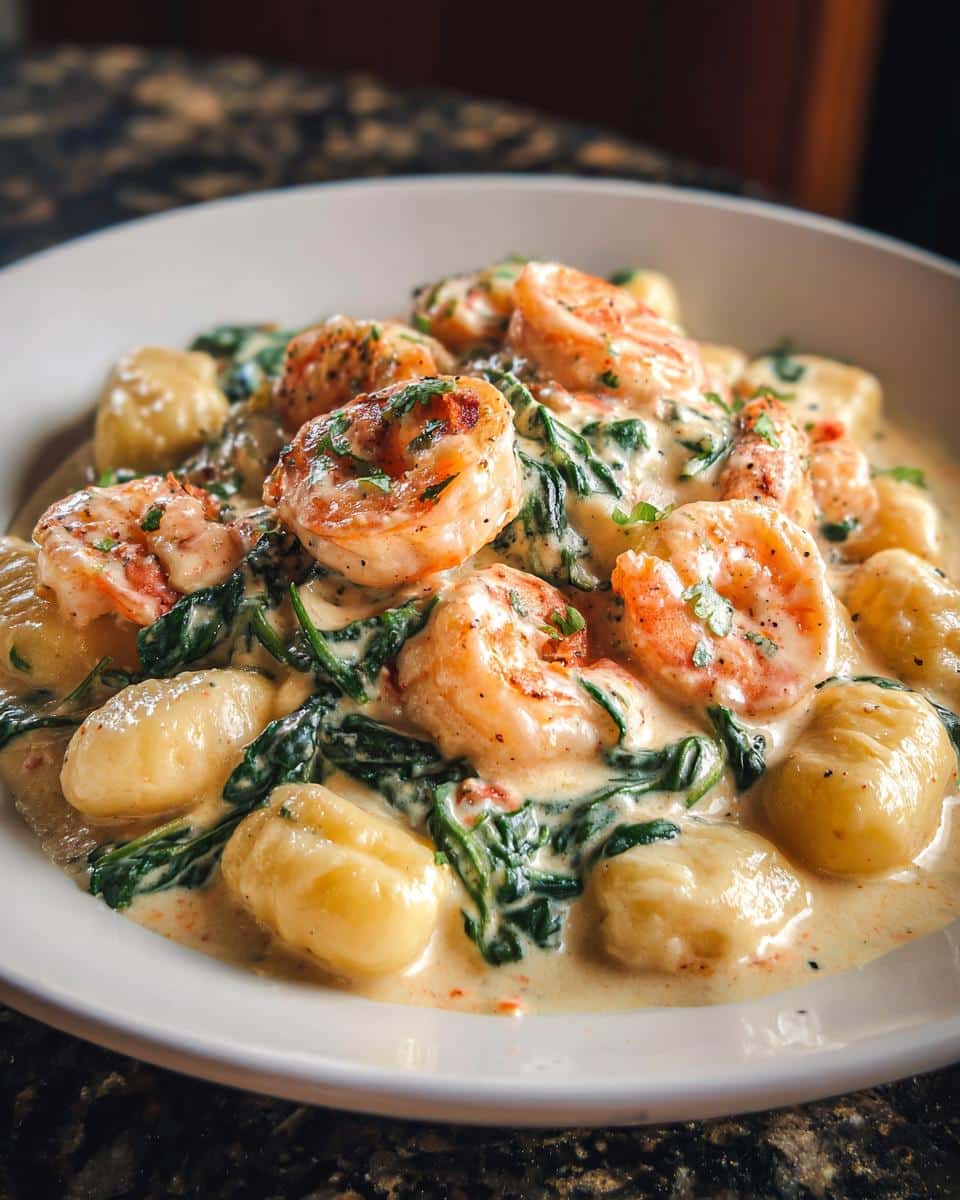Shrimp and Spinach Creamy Gnocchi - detail 3