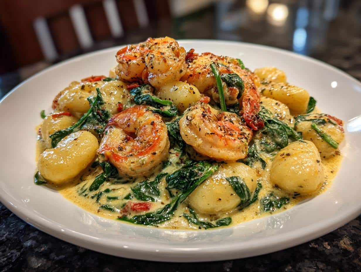 Shrimp and Spinach Creamy Gnocchi