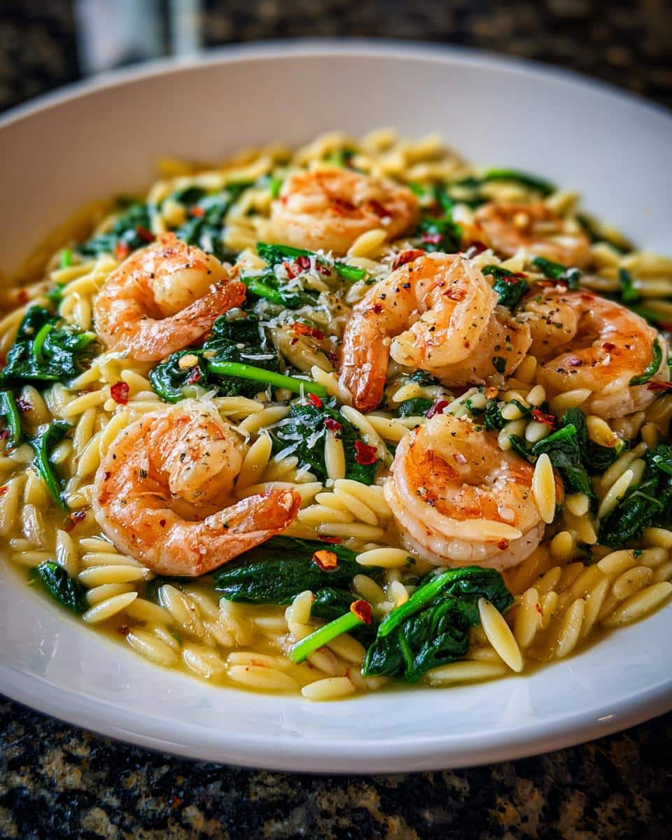 Shrimp and Spinach Orzo Skillet - detail 3